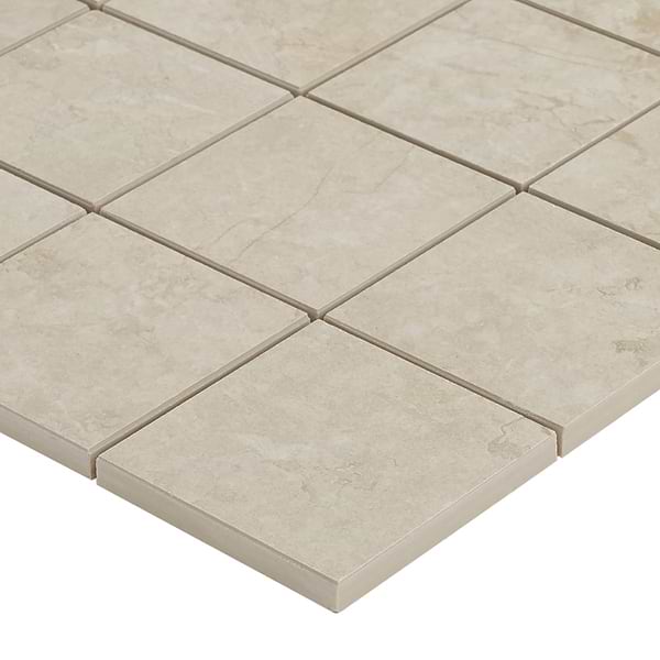 Corretta Sand Beige 3x3 Matte Porcelain Mosaic Tile in Sand, Beige, View 9, open zoomed image