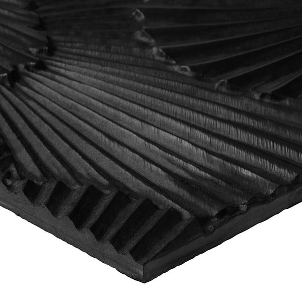 Okeanos Carved Black Jade 16x16 3D Honed Marble Tile