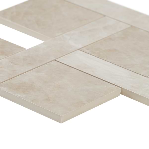 Grand Taj Mahal Cleo Light Beige Polished Porcelain Mosaic Tile in Beige, View 8, open zoomed image