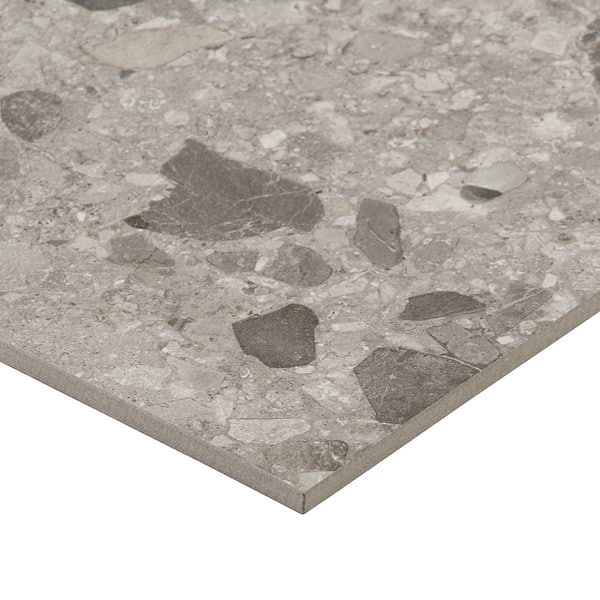 Rizo Pavement Gray 24x24 Terrazzo Look Matte Porcelain Tile