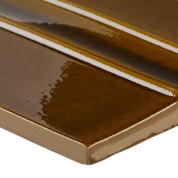 Kinro Dijon Yellow 6x6 3D  Crackled Glossy Porcelain Tile in Mustard Yellow, View 8, open zoomed image