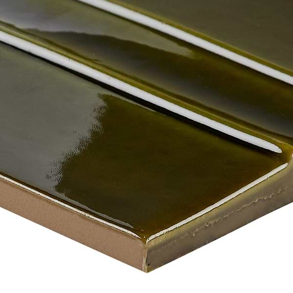 Kinro Moss Green 6x6 3D  Crackled Glossy Porcelain Tile in Green, View 8, open zoomed image