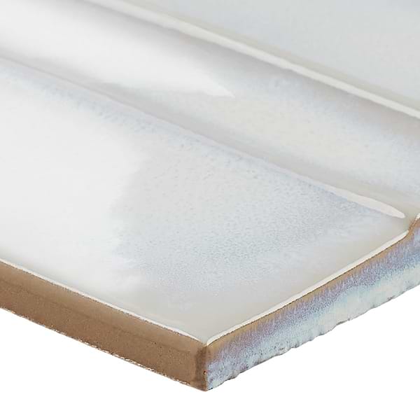 Kinro Winter White 6x6 3D  Crackled Glossy Porcelain Tile in White, View 8, open zoomed image
