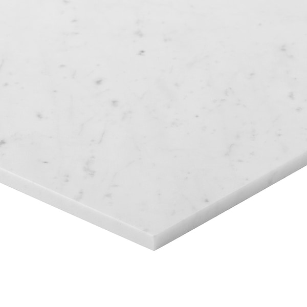Bianco Carrara Premium "C" 12x12 Polished Marble Tile in White, View 9, open zoomed image
