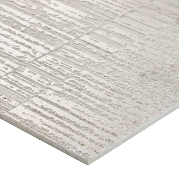 Stretto Carved Silver Travertine 16x16 Vein Cut Unfilled Honed Tile in Silver, View 9, open zoomed image
