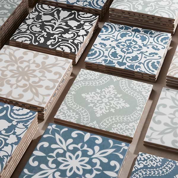 Elowynn Belle Sand Beige 8x8 Matte Porcelain Tile by Kravet in Beige & Cream, View 9, open zoomed image