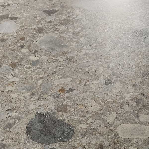 Rizo Earth Gray 48x48 Terrazzo Look Matte Porcelain Tile