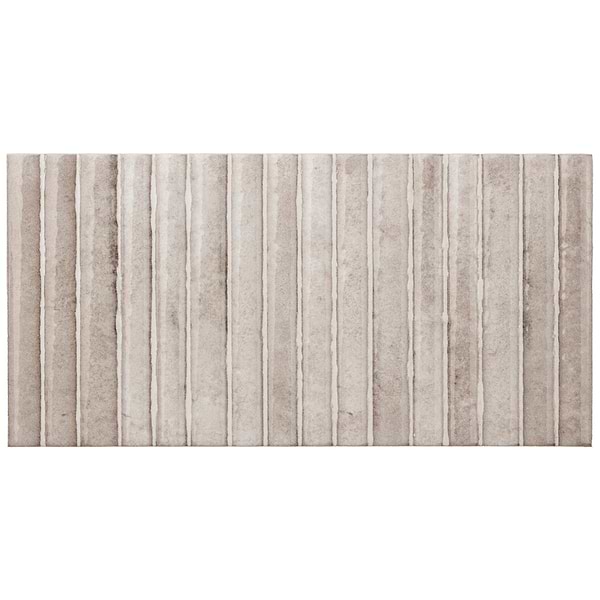 Curve Fluted Gray 6x12 3D Glossy Ceramic Tile