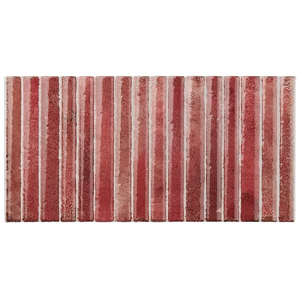 Curve Fluted Red 6x12 3D Glossy Ceramic Tile