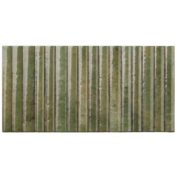 Curve Fluted Green 6x12 3D Glossy Ceramic Tile
