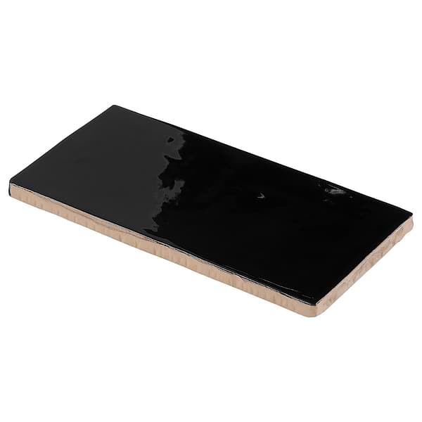 Lancaster Noir Black 3x6 Polished Ceramic Wall Tile