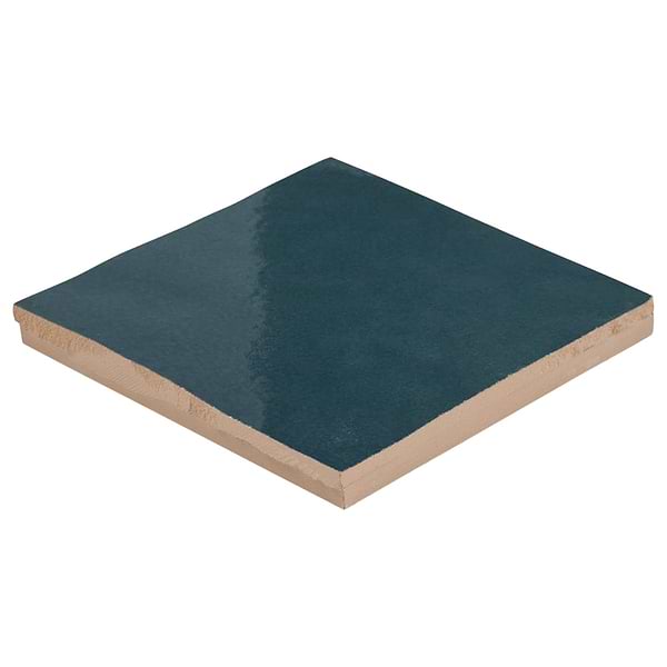 Zelora Coastal Blue 4x4 Zellige Look Glossy Ceramic Tile