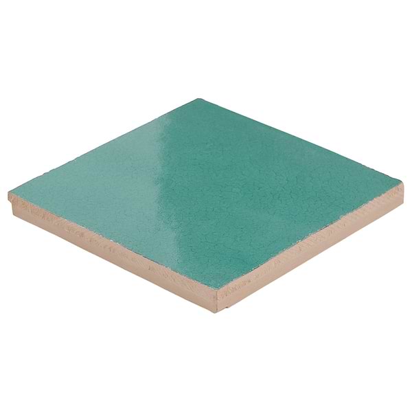 Zelora Mint Green 4x4 Zellige Look Glossy Ceramic Tile