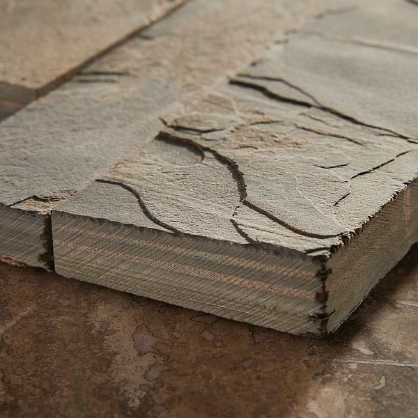 Tenerife Earth Gray 6x24 Splitface Slate Stacked Stone Tile