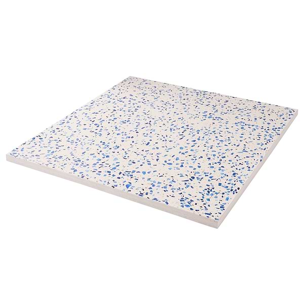 Veritas Terrazzo Creme with Cobalt Blue 16x16 Polished Terrazzo Tile
