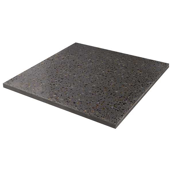 Veritas Terrazzo Sombra Charcoal with Gold 16x16 Polished Terrazzo Tile