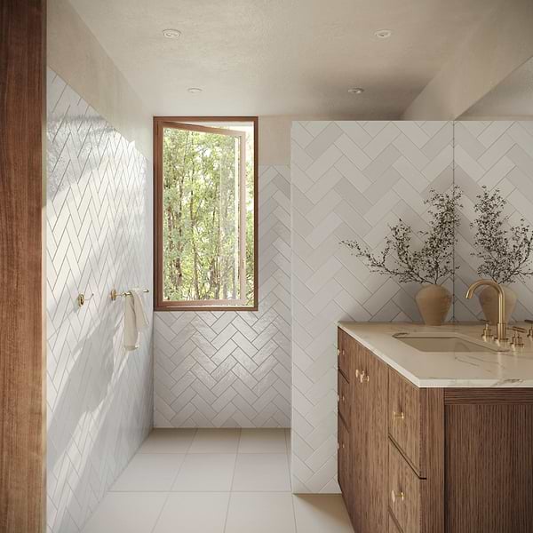 Portmore White 3x8 Glossy Ceramic Subway Tile