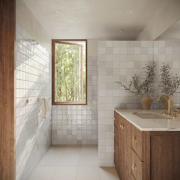 Portmore White 4x4 Glossy Ceramic Tile