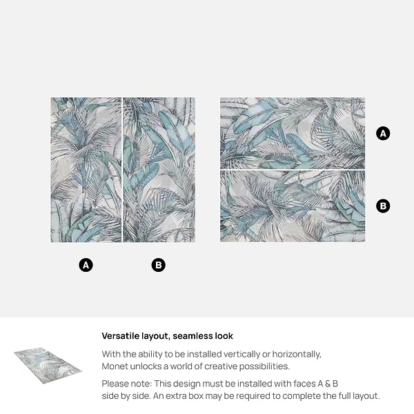 Monet Eden Blue 24x48 Artisan Decor Matte Porcelain Wall Tile