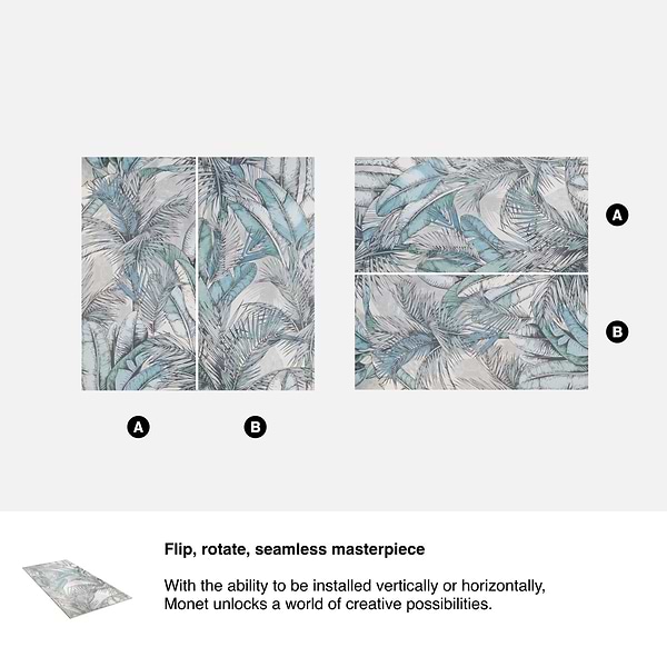 Monet Eden Blue 24x48 Artisan Decor Matte Porcelain Wall Tile