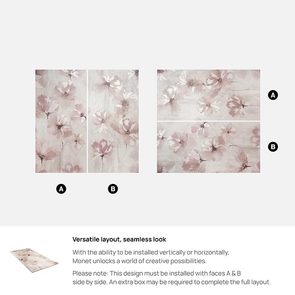 Monet Poetica Pink 24x48 Artisan Decor Porcelain Tile
