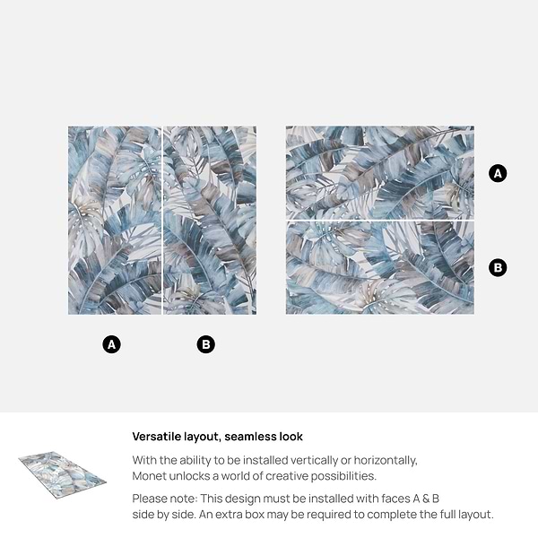 Monet Rain Forest Blue 24x48 Artisan Decor Matte Porcelain Wall Tile