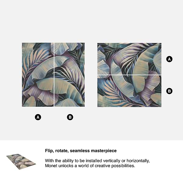Monet Temptation Multicolor 24x48 Artisan Decor Matte Porcelain Wall Tile