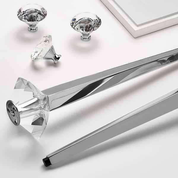 Alma White 36" Vanity with Chrome Legs & Knobs without Top