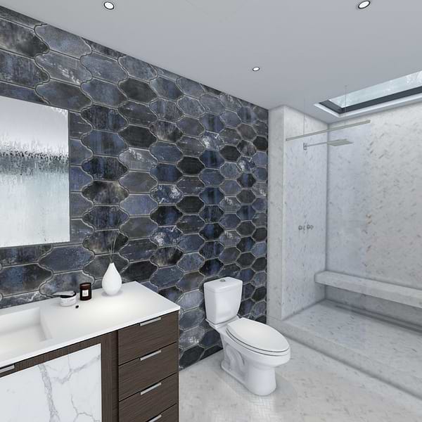 Adorno Arabesque Blue 6x10 Matte Porcelain Tile