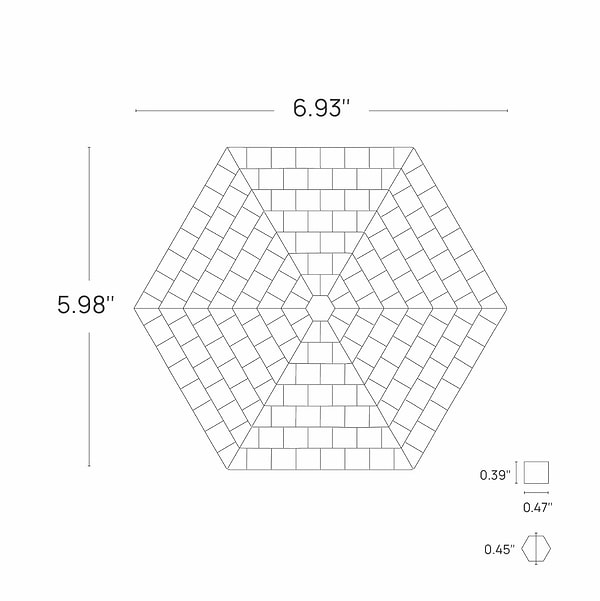 Ako Azul Blue 6" Hexagon Marble Micro Mosaic Tile