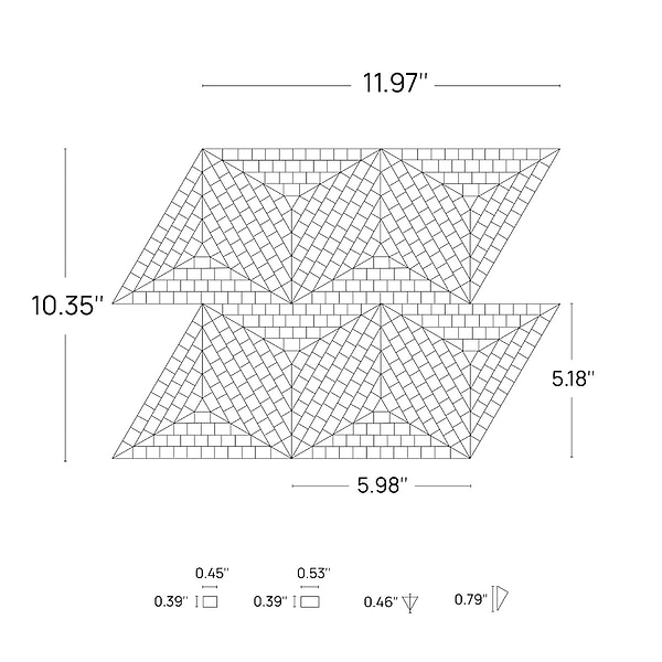 Ako Saint Laurent Brown 5" Triangle Marble Micro Mosaic Tile