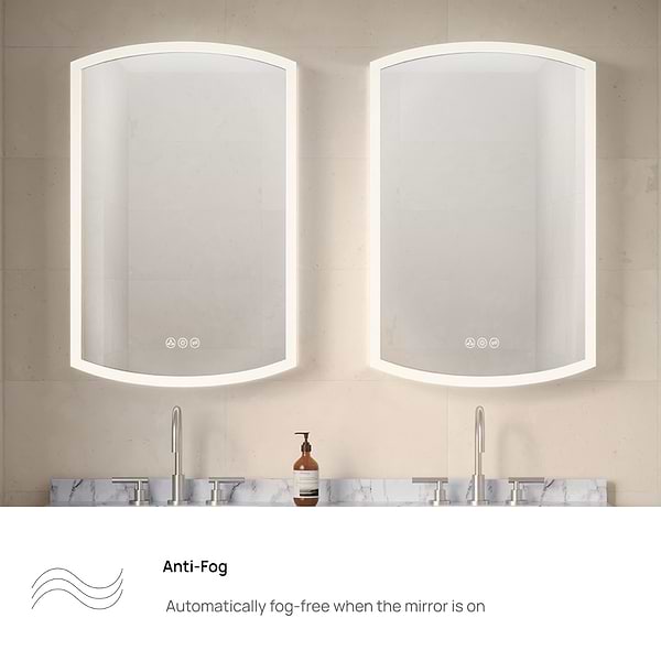 Radium Silver 24x38" Rectangle Recessed or Wall Mounted Right-Hand LED Medicine Cabinet with Mirror in Silver, View 10, open zoomed image