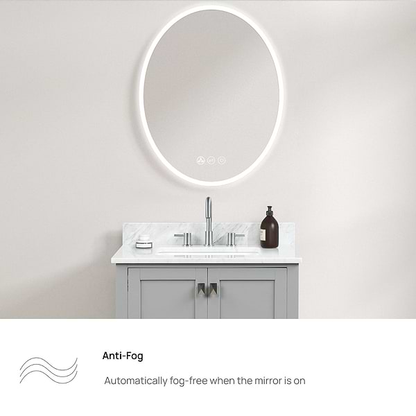 Rige 20x36" Oval LED Mirror