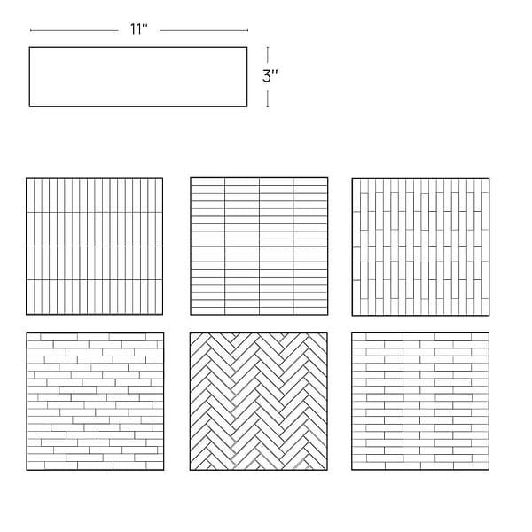 Arlo Black 3x11 3D Matte Ceramic Tile