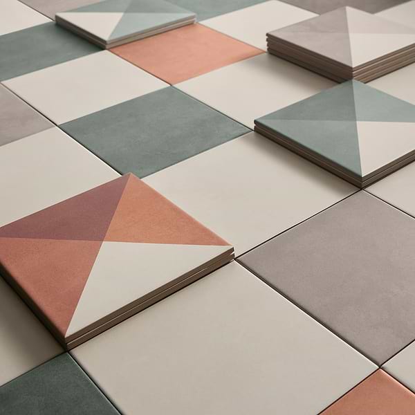 Art Geo by Elizabeth Sutton Bone White 8x8 Matte Porcelain Tile