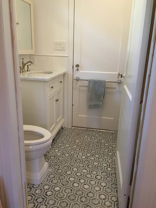 Cosmos Carrara & Moonstone 4" Hexagon Marble Polished Mosaic Tile