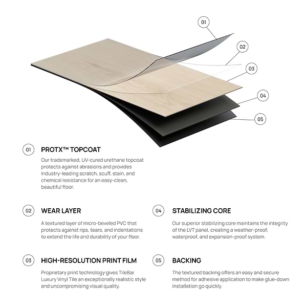 Aspen LVT Chevron Brined 12x48 Luxury Vinyl Plank in Brown, View 11, open zoomed image