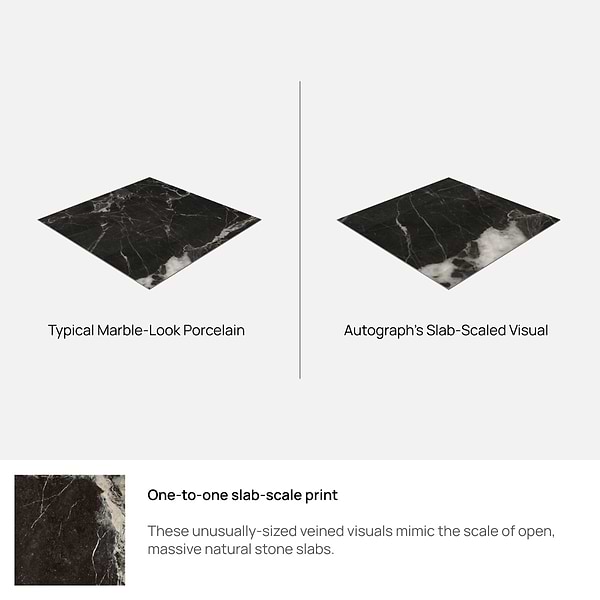Autograph Noir Sabbia Black 48x48 Marble Look Satin Porcelain Tile