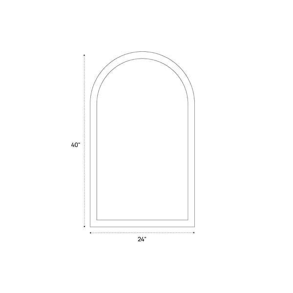Aviva Brushed Black 24x40" Arched Aluminum Framed LED Wall Mount Bathroom Vanity Mirror in Brushed Black, View 9, open zoomed image