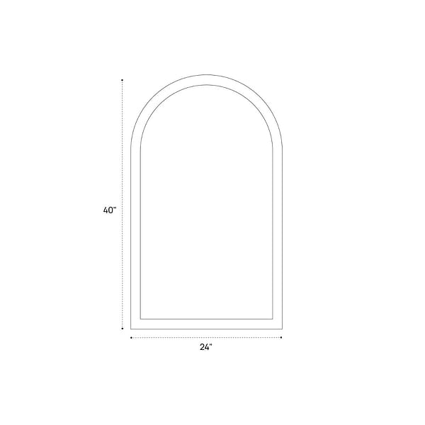 Aviva Brushed Gold 24x40" Arched Aluminum Framed LED Wall Mount Bathroom Vanity Mirror in Brushed Gold, View 9, open zoomed image
