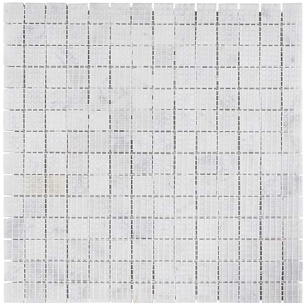 Sample-Carrara 3/4x3/4 Polished Square Marble Mosaic Tile