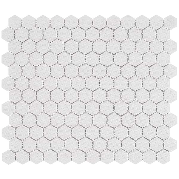 Level White 1" Hexagon Matte Porcelain Mosaic Tile
