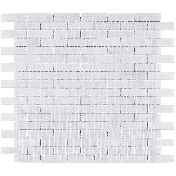 Disco-Carrara 1/2x2 Marble Polished Mosaic Tile