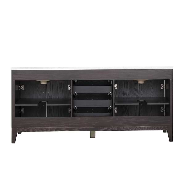 Aiden Black Oak 72" Double Vanity with Carrara Marble Top