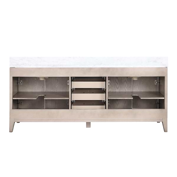 Aiden Gray Oak 80" Double Vanity wth Carrara Marble Top