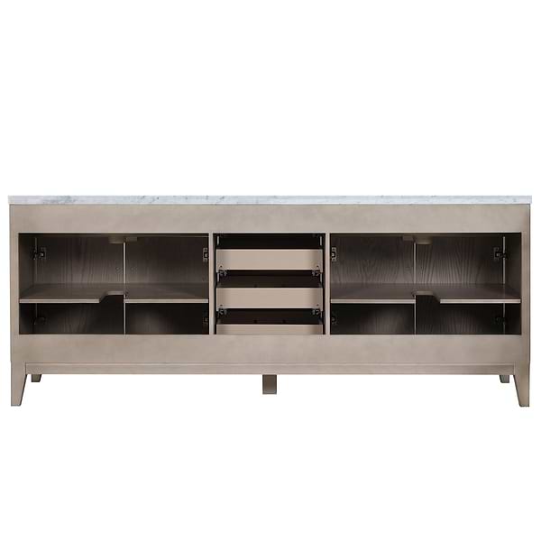 Aiden Gray Oak 84" Double Vanity wth Carrara Marble Top