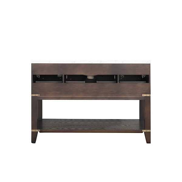 Calico Brown Oak 48" Single Vanity with Carrara Marble Top