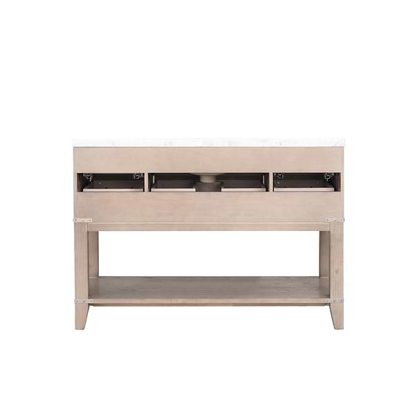 Calico Gray Oak 48" Single Vanity with Carrara Marble Top