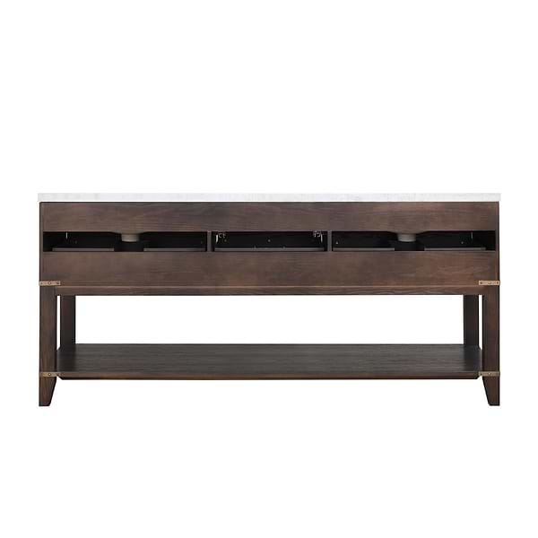 Calico Brown Oak 72" Double Vanity with Carrara Marble Top