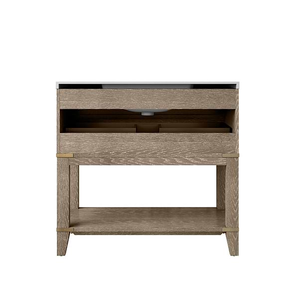 Calico Gray Oak 36" Single Vanity with Carrara Marble Top